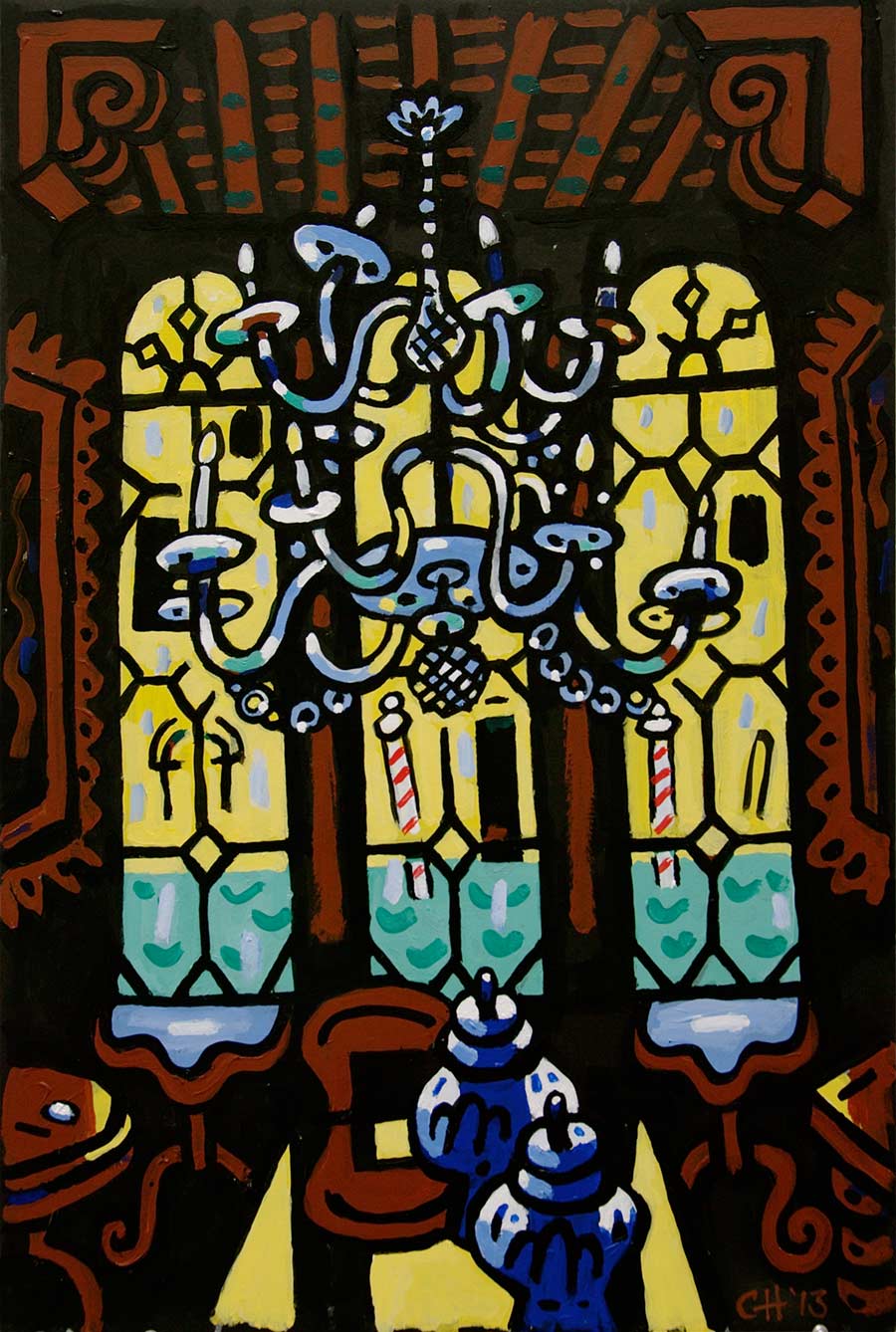 acrylic painting by the Venice painter, Curtis Hoekzema.