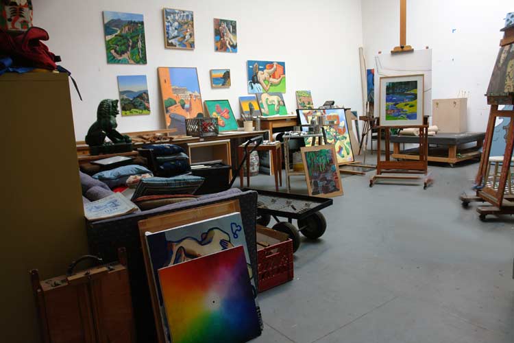 The studio of the Venice painter, Curtis Hoekzema.