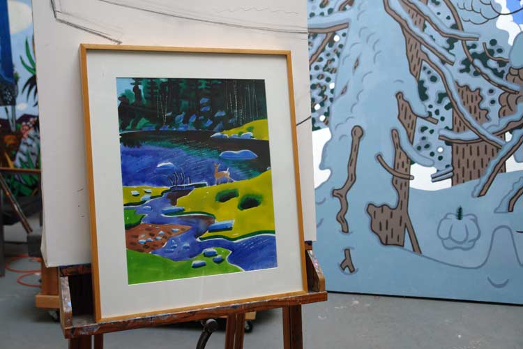 The studio of the Venice painter, Curtis Hoekzema.