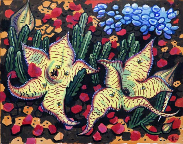 GARDENS - watercolor painting by the Venice painter, Curtis Hoekzema.