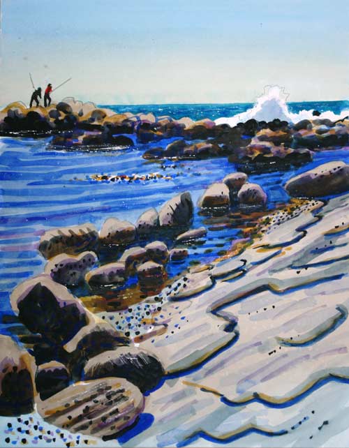 LANDSCAPES - watercolor painting by the Venice painter, Curtis Hoekzema.