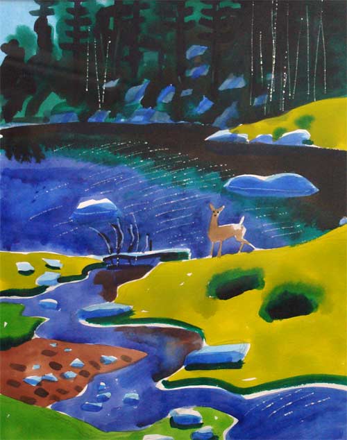 LANDSCAPES - watercolor painting by the Venice painter, Curtis Hoekzema.