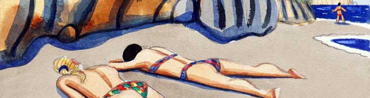 PEOPLE - watercolor painting by the Venice painter, Curtis Hoekzema.